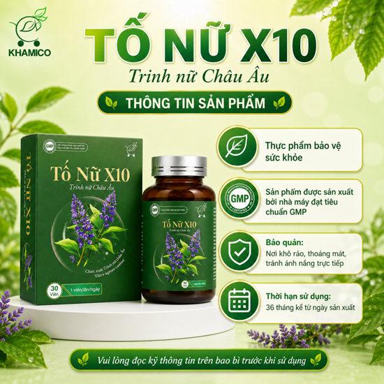 Thực phẩm bảo vệ sức khỏe Tố Nữ X10 Trinh nữ Châu Âu